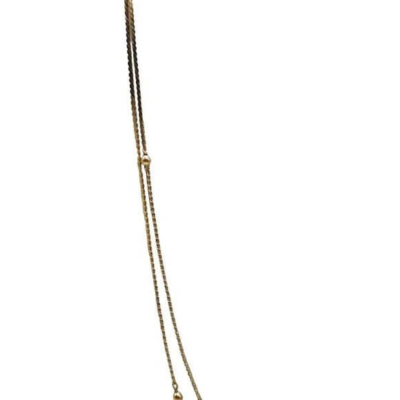 Monet Double-Layer Station Bead Chain Necklace Gold Tone Vintage 18.5 in - Picture 2 of 5